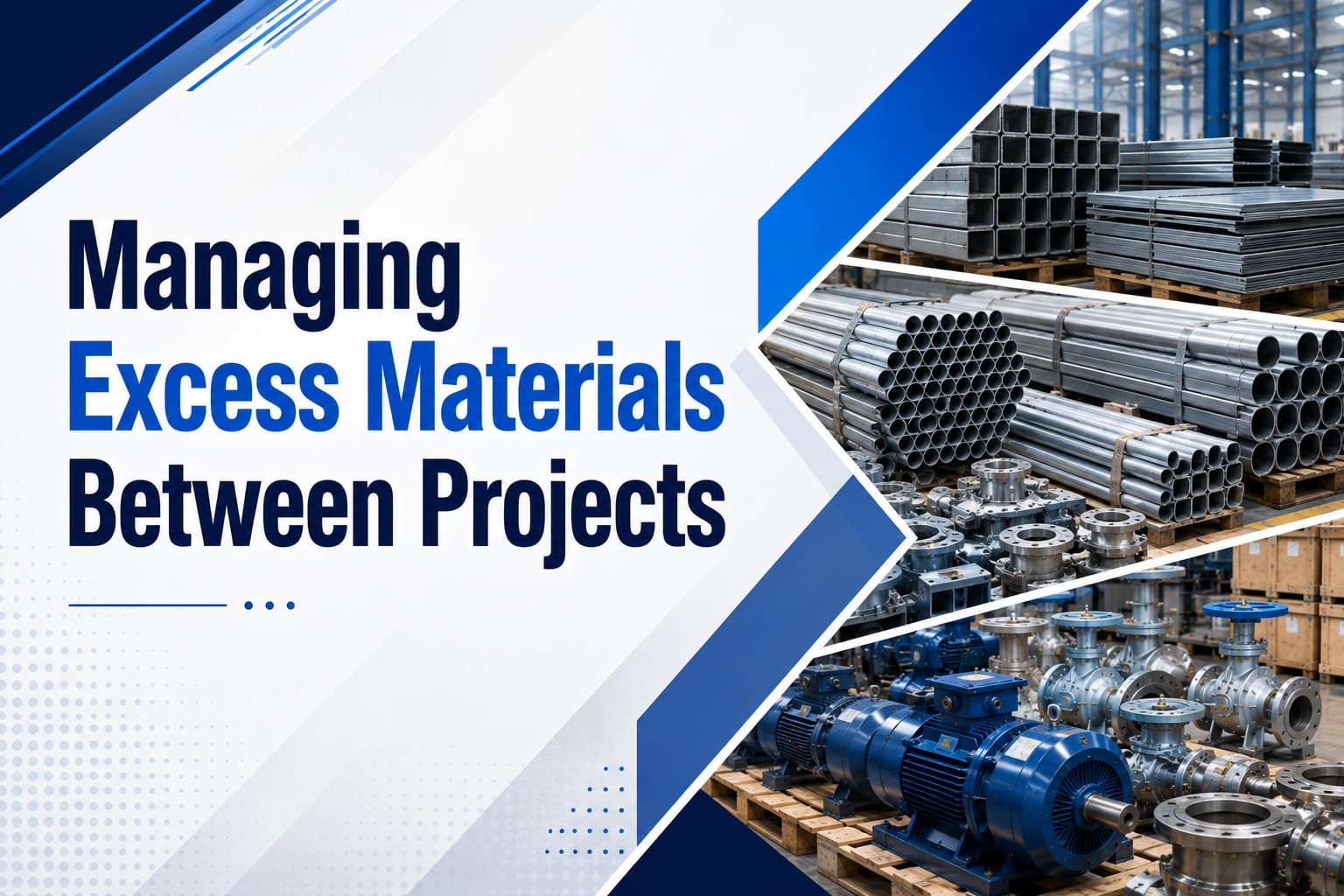 Oilfield pipes, valves and excess project materials stored in a Kuwait contractor yard between projects