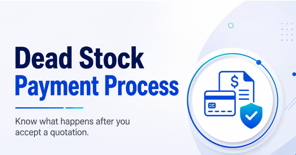 Dead stock payment process in the UAE showing secure payment, quotation approval, and business transaction