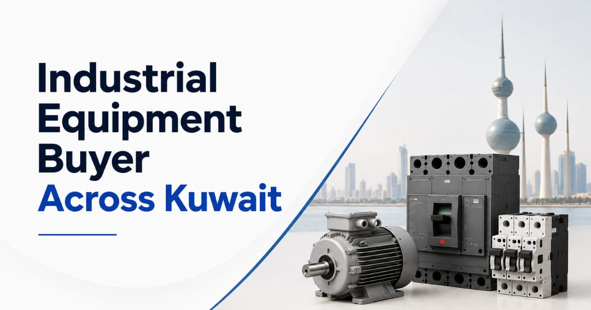 Industrial equipment buyer assessing surplus machinery and electrical equipment in Kuwait